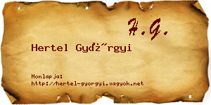 Hertel Györgyi névjegykártya